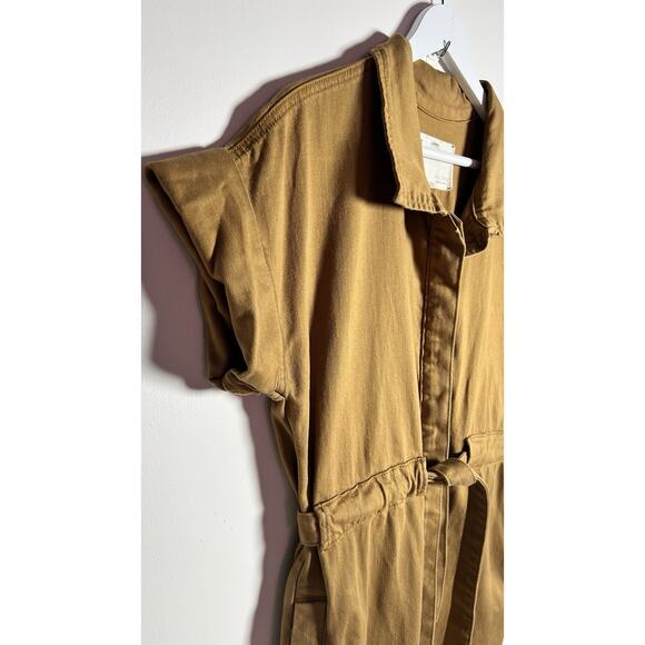 Pilcro X Anthropologie Small Brown Wingsuit Jumpsuit Romper Cap Sleeve Belted - Picture 6 of 13